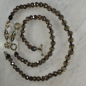HEIDI DAUS Crystal/Beads "Y" Necklace EUC
